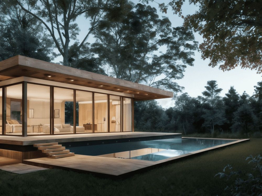 casas sostenibles con piscina